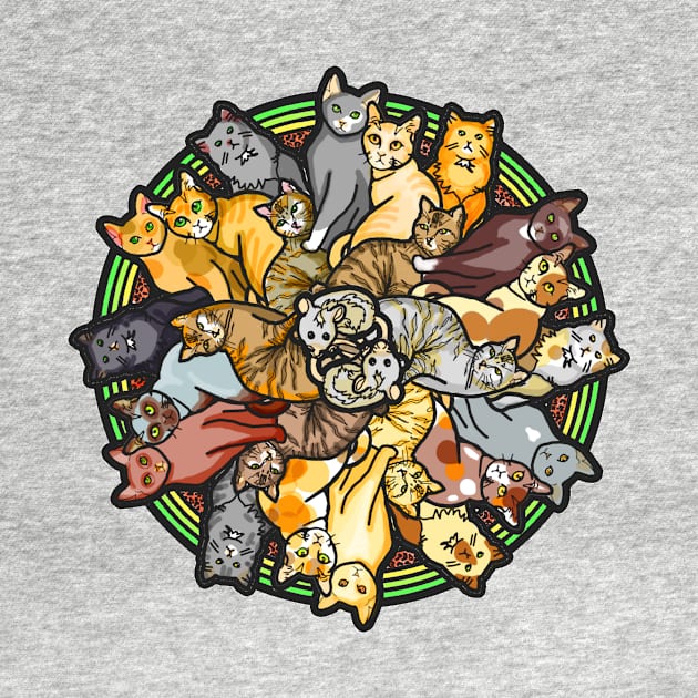 Cat Mandala - Cat Cyclone by Bits